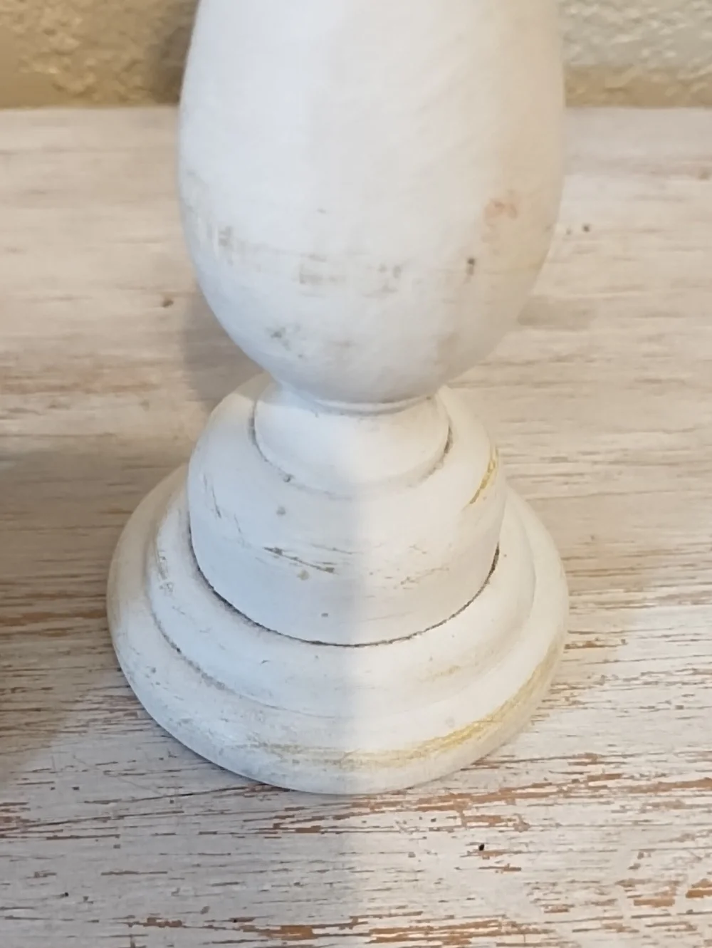 White Distressed Wood Candle Holders Set - Home Accents